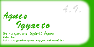 agnes igyarto business card